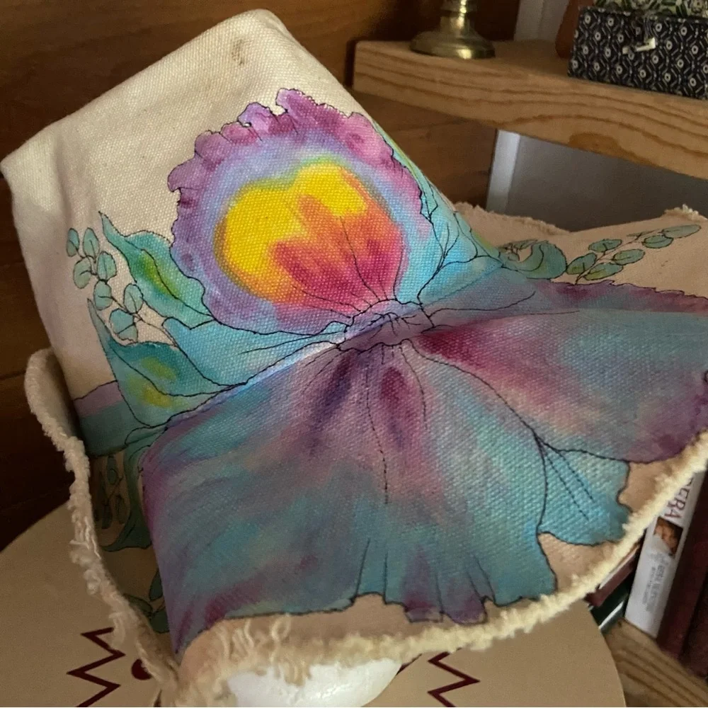 Vintage 70s 80s Mauna Key painted iris lizard hat - Picture 3 of 7
